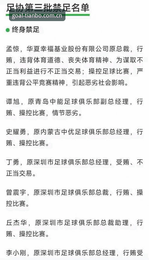 解读足协第三批禁足名单：17人终身禁赛的3个关键信号